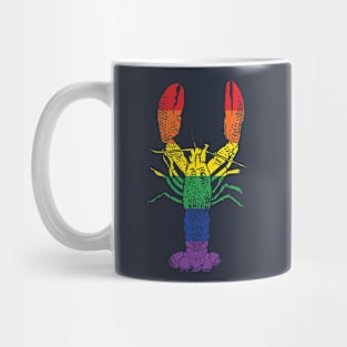 Rainbow Striped Gay Pride Lobster Mug